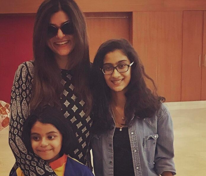 Sushmita Sen with her adoptive daughters