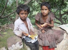 Child beggar in India