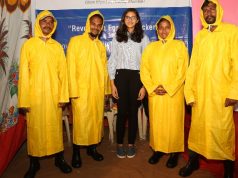 Teen leader Sanjana with rag pickers in india