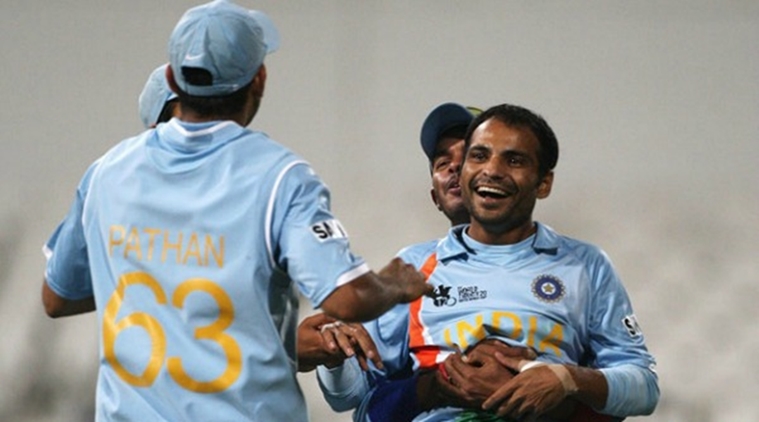 Joginder Sharma after bowling the winning over at the T20 World Cup in 2007