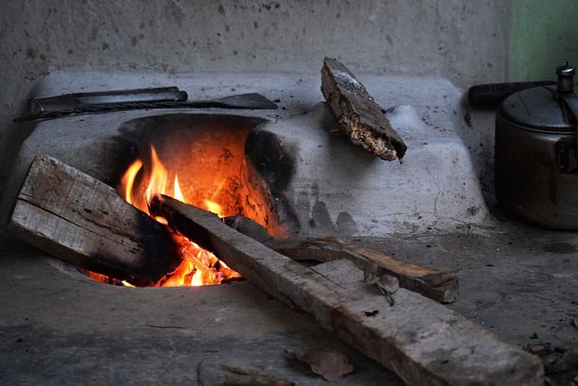 cooking on a chula indoors 