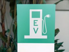 An EV charging station