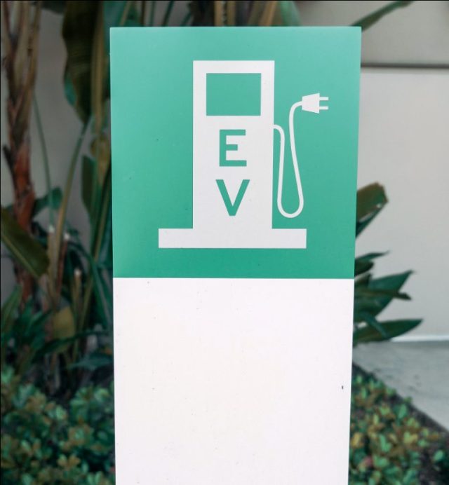 An EV charging station