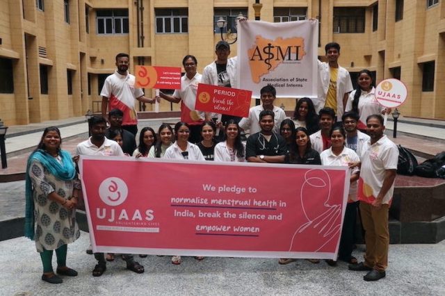 Ujaas and ASMI team pledge to raise awareness about menstrual health and hygiene on the occassion of Doctor's Day