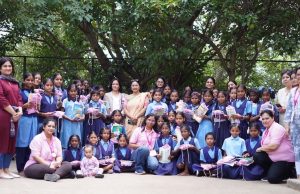 Flipkart Foundation and Pinkishe Foundation teams at Govt. Higher Primary School, Parappana Agrahara, Bengaluru for the launch of Project Udaan