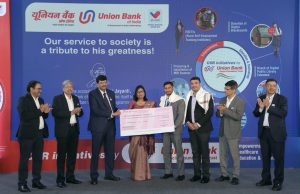 A Manimekhalai,MD & CEO, Union Bank presenting donation to Cantonment Hospital, Prayagraj