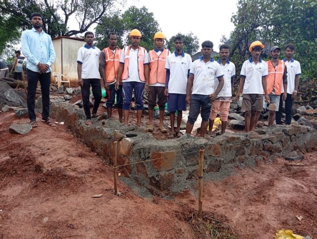 Beneficiaries of the Flipkart Foundation and Swades Foundation training programme in Raigad gain hands-on masonry skills