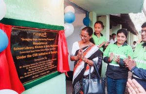 Runaya inaugurates the School Library, Kitchen, and Girls' Washroom at Government Upper Primary School, Banjari, with Sunita Kisan- District Labour Officer, and Sandeep Sarkar- Dy COO, Runaya