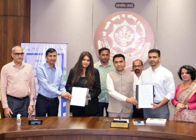 From left to right- Mr. Vinod Kumar, COO- Mining, Sesa Goa, Mr. Navin Jaju, CEO, Sesa Goa, Ms. Priya Agarwal Hebbar, Non-Executive Director, Vedanta Ltd. and Chairperson, Hindustan Zinc Ltd, Mr. Brahmanand Desai, Councillor