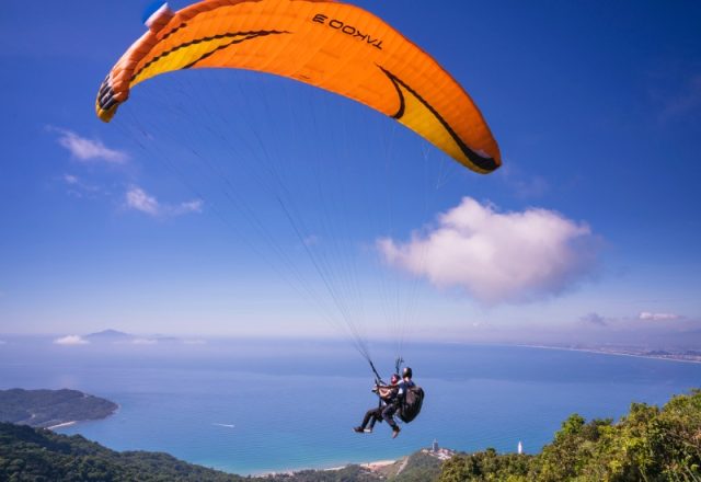 student paraglides to exam centre