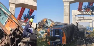 22 Dead, 80 Injured After Construction Crane Collapses On Moving Train In Sikhio District Thailand