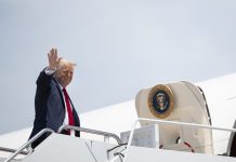 Donald Trump Entering Aircraft