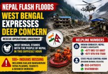 West Bengal Expresses Deep Concern Over Nepal Flash Floods; Helpline Numbers Issued