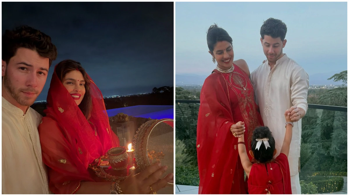 Priyanka Chopra Celebrates Karwa Chauth with Nick Jonas and Their Daughter Malti Marie